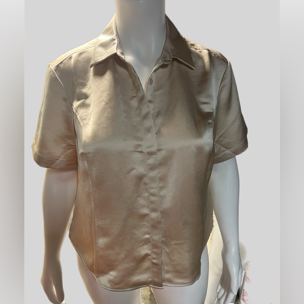 Express Cream Satin Blouse